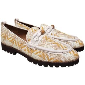 Gentle Souls Women Eugene Lug Bit Slip On Loafers Size US 10M Off White Leather